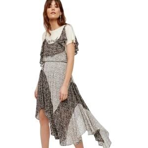 Free People Boho Asymmetrical Grey Gray XS Dress